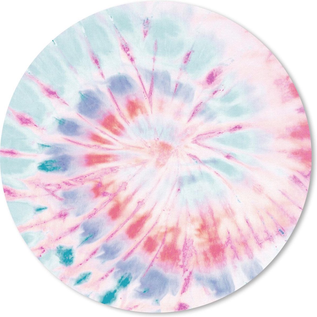 Muismat rond 30x30 cm - Mousepad Zomer - Tie dye - Blauw - Ronde muismatten
