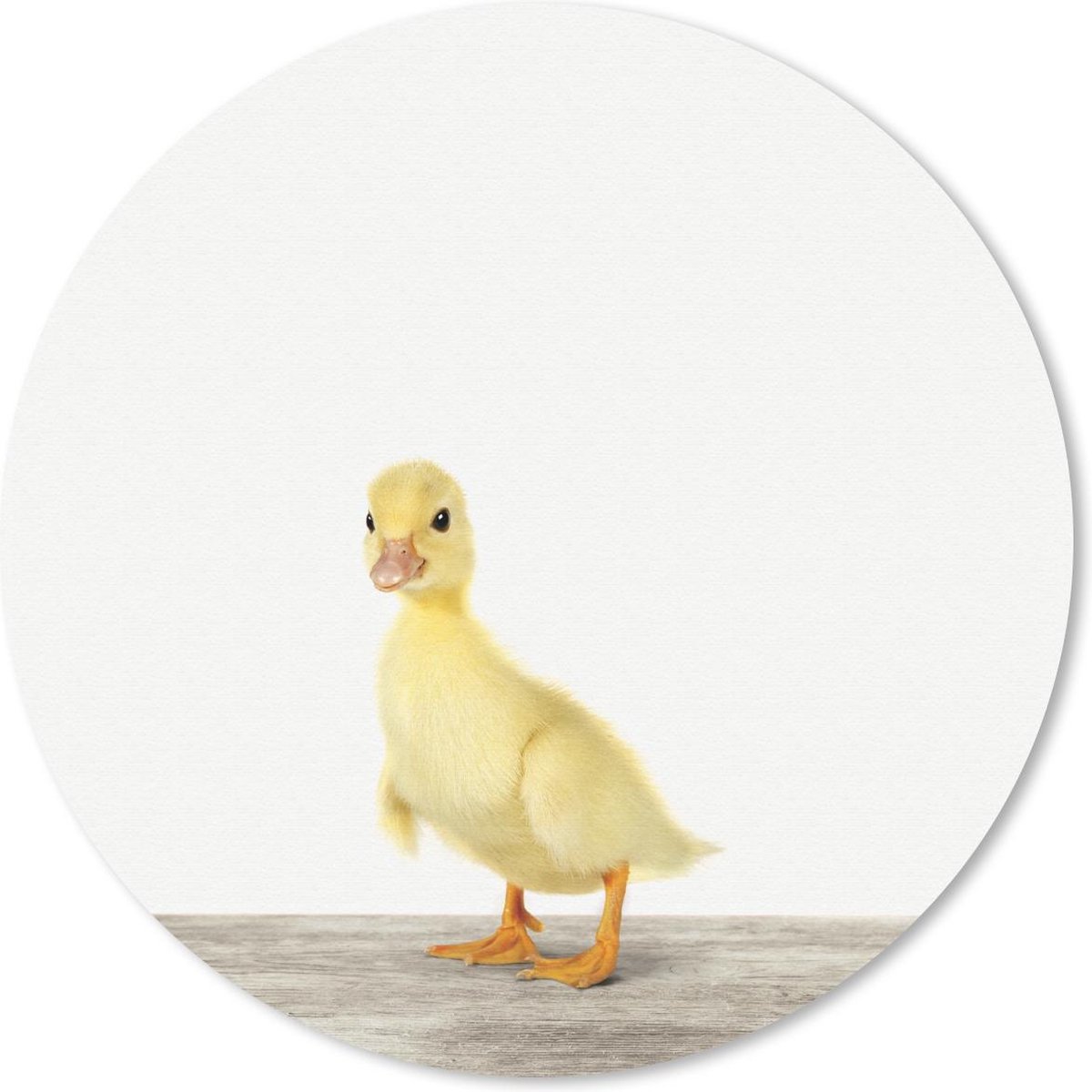 Muismat rond 30x30 cm - Mousepad Dieren - Geel - Eend - Ronde muismatten