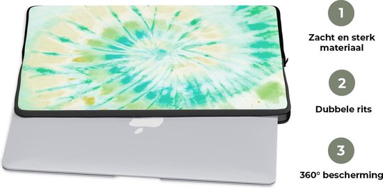 Housse ordinateur 13 pouces - Tie dye - Motif - Spirale - Housse ordinateur