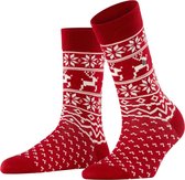 Burlington X-Mas Fair Isle Dames Sokken - Red - Maat 36-41