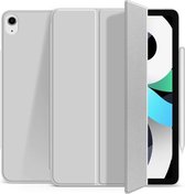 Hoes voor Apple iPad Air 2020/2022  – Magnetische Smart Folio Book Case – Grijs - -papierachtig - Screenprotector - Apple - iPad Air 4/5 - iPad Hoesje - Ipad Case - Ipad Hoes - Aut