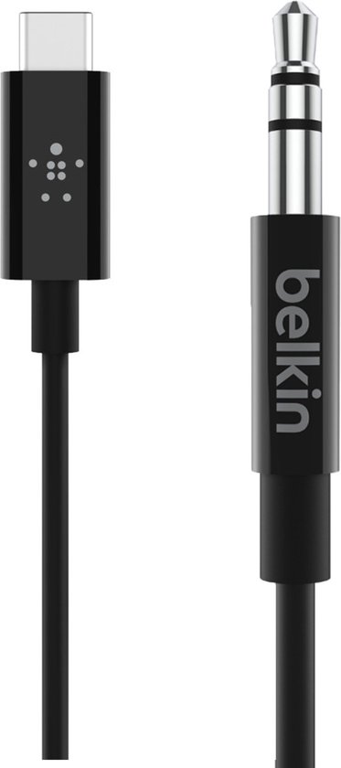 Belkin Rockstar Usb C naar 3,5mm Kabel Converter 0,9m Zwart