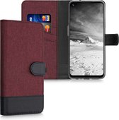 kwmobile telefoonhoesje voor OnePlus Nord N100 - Hoesje met pasjeshouder in donkerrood / zwart - Case met portemonnee