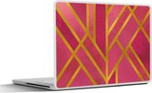 Laptop sticker - 11.6 inch - Goud - Design - Roze - 30x21cm - Laptopstickers - Laptop skin - Cover