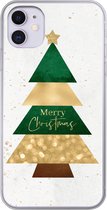 Geschikt voor iPhone 11 hoesje - Kerstboom - Merry Christmas - Spreuken - Quotes - Kerst - Siliconen Telefoonhoesje