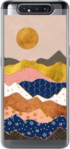 Geschikt voor Samsung Galaxy A80 hoesje - Goud - Pastel - Patronen - Siliconen Telefoonhoesje