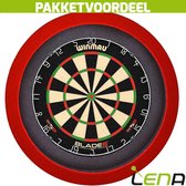 Winmau Blade 6 + Lena Dartbordverlichting Basic (Rood)