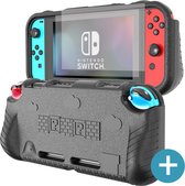 Nintendo Switch Protective Case - Zwart + 2x Screenprotector Glas