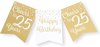 Paperdreams Vlaggenlijn 25 jaar - verjaardag slinger - karton - wit/goud - 600 cm
