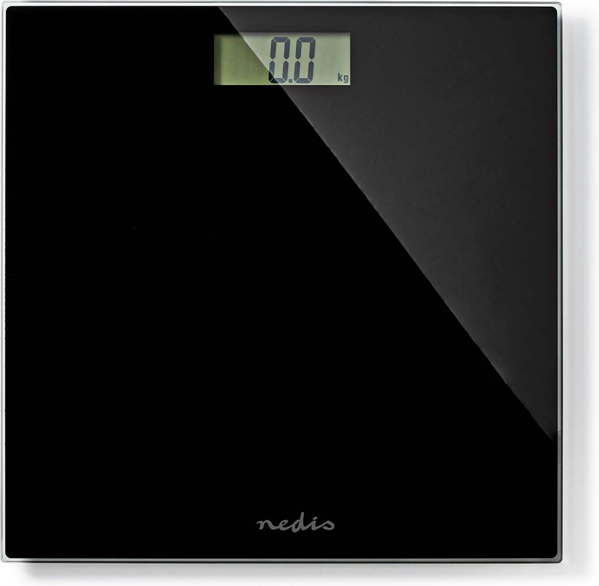 Nedis Personenweegschaal | Digitaal | Zwart | Gehard Glas | Maximaal weegvermogen: 150 kg