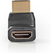 HDMI-Adapter - HDMI Connector - HDMI Female - Verguld - 270° Gehoekt - ABS - Zwart - 1 Stuks - Polybag