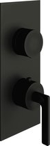 vtwonen Grip afbouwdeel inbouw douchethermostaat met 2-weg stop-omstel en strakke greep 22 x 9,5 cm, mat zwart