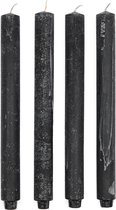 Riviera Maison Dinerkaarsen - Big Dinner Candle Rustic - Zwart - 4 Stuks - 30 cm
