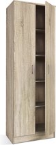 Kast Loek Sonoma - Breedte 60 cm - Hoogte 180 cm - Diepte 40 cm - Met planken - Met openslaande deuren