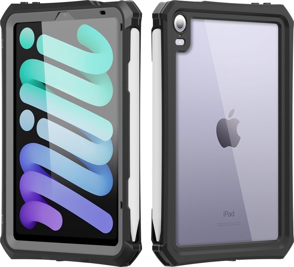 Shellbox Waterproof Case 2M Underwater hoes voor iPad mini 6 - zwart