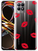 Realme 8i Hoesje Red Kisses - Designed by Cazy