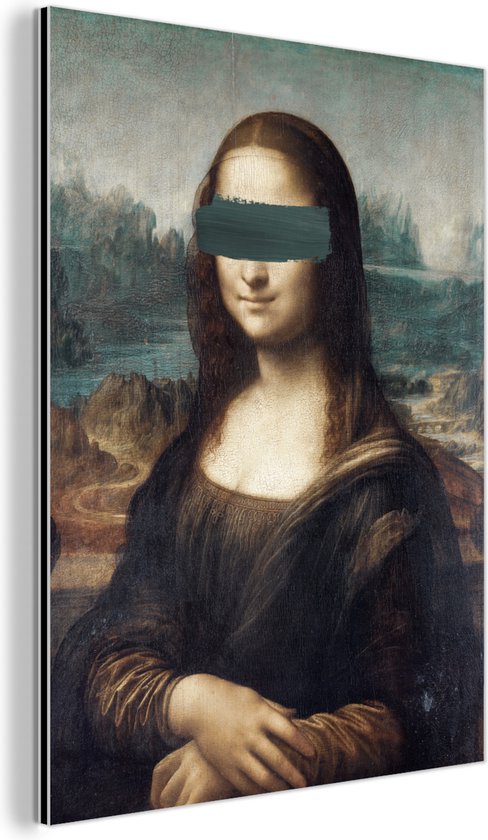 Wanddecoratie Metaal - Aluminium Schilderij Industrieel - Mona Lisa - Da Vinci - Verf - 30x40 cm - Dibond - Foto op aluminium - Industriële muurdecoratie - Voor de woonkamer/slaapkamer