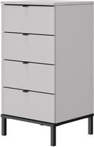 GAMI Ladekast met 4 lades - Grijs en zwart - L 45 x D 48 x H 95 cm - CASTEL