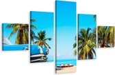 Schilderij - Varadero beach, Cuba, 5 luik, Premium Print