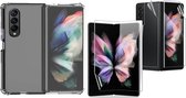 Hoesje geschikt voor Samsung Galaxy Z Fold 3 - Transparant Hoes Schokbestendig Back Cover Hoesjes en PET Screen Protector