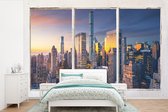 Behang - Fotobehang New York - Doorkijk - Skyline - Breedte 420 cm x hoogte 280 cm