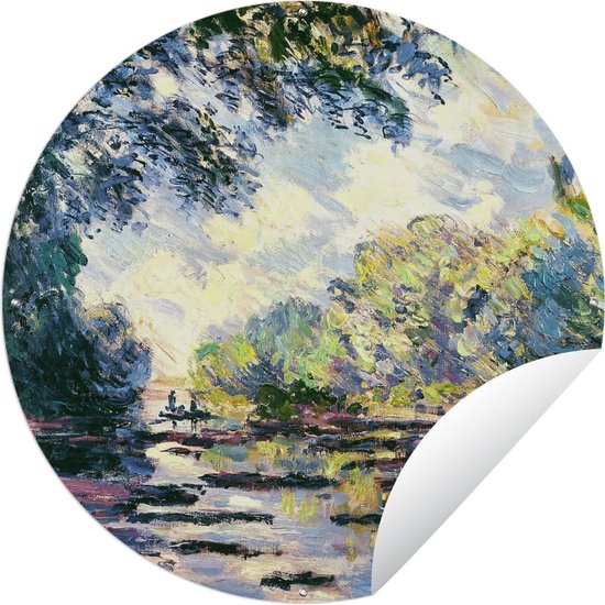 Tuincirkel Seine bij Giverny - Claude Monet - 60x60 cm - Ronde Tuinposter - Buiten