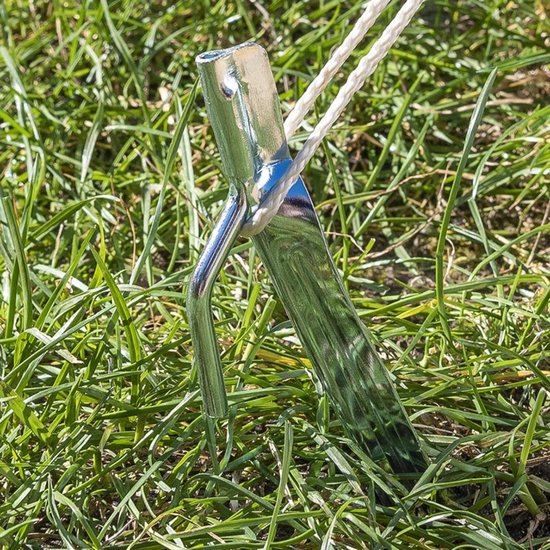 ProPlus Halfronde stalen tentharing met haak - 30 cm - zilver - geschikt voor zachte bodems van ProPlus — afbeelding 3
