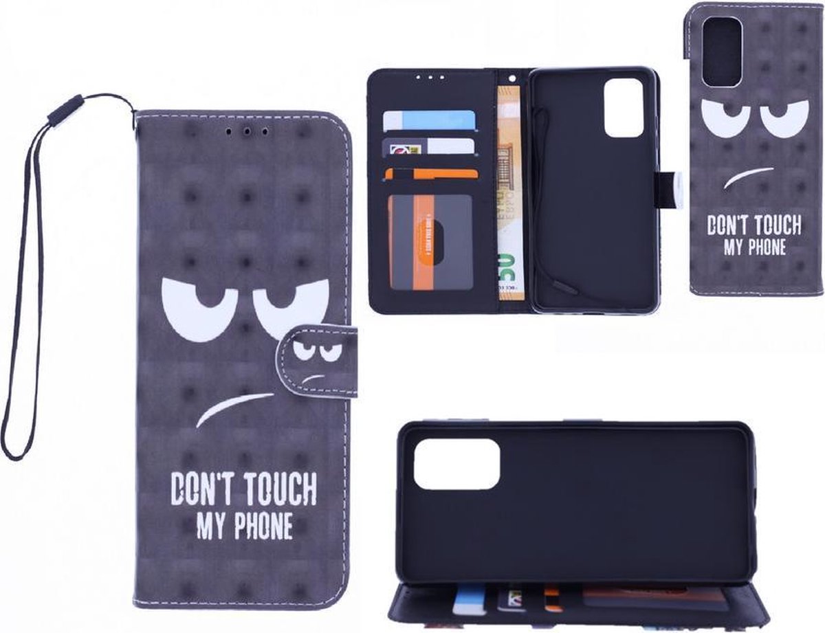Bookcase Geschikt voor: Oppo Find X3 Neo hoesje met print - Don't Touch My Phone 3D