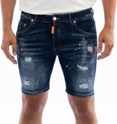 My Brand Neon Orange Distressed Short Jeans