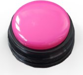 Soundbutton recordable praatknop - roze - sound button / knop met geluid, praatknop / antwoordbutton - hebbeding, kantoorartikel