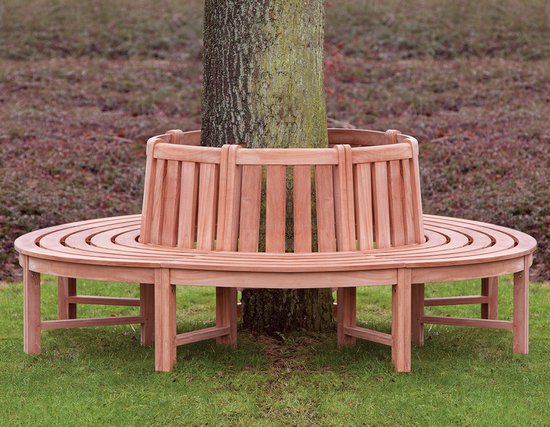 helemaal Niet essentieel Kilauea Mountain VKT Tuinbank Teak Boombank, Binnen-/buitendiameter: 110/220 cm, Hoogte 90  cm,... | bol.com