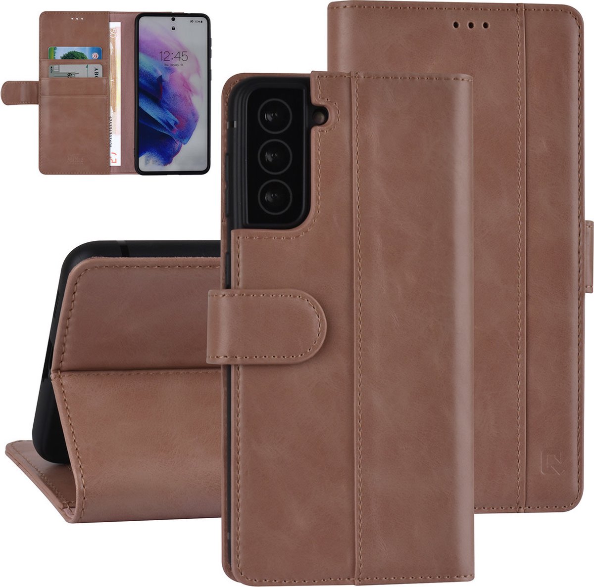 UNIQ Accessory Galaxy S21 Plus Book Case hoesje - Rose Gold - Pasjeshouder 3 pasjes - PU Leather