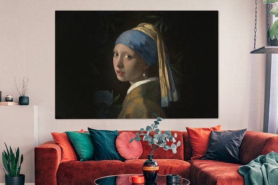 Peinture sur Toile Jeune Fille à la Perle - Vermeer - Plantes - 150x100 cm - Déco Décoration murale