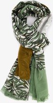 Dames sjaal met bladeren print - Groen