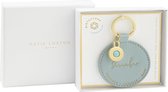 Birthstone keyring - december - Duck egg blue - 6,5x6,5cm