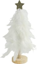 Non-branded Kerstboom Gwyn 10 X 27,5 Cm Hout/textiel Wit