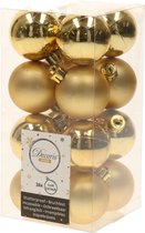 64x Gouden kunststof kerstballen 4 cm - Mat/glans - Onbreekbare plastic kerstballen - Kerstboomversiering goud