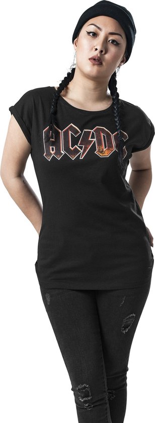 Urban Classics Tshirt Femme AC / DC -L- Tension AC / DC Noir