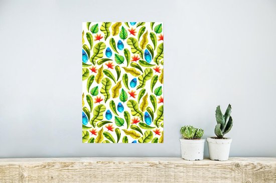 Poster 20x30 cm - Jungle - Design - Bladeren - Posters - Kamer decoratie - Wanddecoratie woonkamer - Muurdecoratie slaapkamer