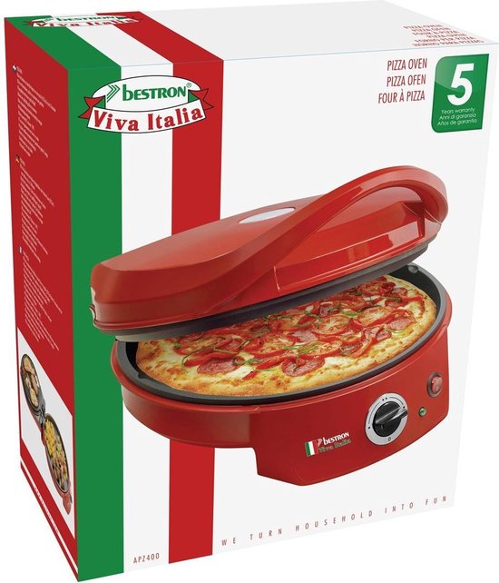 Bestron Pizzaoven tot max. 230 °C, Pizzamaker met boven-/ onderwarmte,  voor... | bol.com