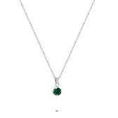 Twice As Nice Halsketting in zilver, groen zirkonia, 5 mm  35 cm+5 cm