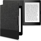 kwmobile hoes geschikt voor Kobo Aura ONE - Canvas beschermhoes in antraciet / zwart - Voor e-reader -