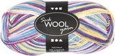sokkengaren L: 200m off-white/paars harmonie 50gr