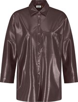 GERRY WEBER Dames Overhemd van imitatieleer Dark Chestnut-40