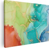 Artaza Canvas Schilderij Abstracte Kunst - Kleurrijke Marmer - 80x60 - Foto Op Canvas - Canvas Print