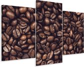 Schilderij - geroosterde koffiebonen, 3 luik, premium print
