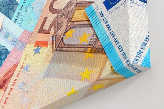 Artaza Peinture sur toile Billets d'argent en Euro - Billets - 60x90 - Photo sur toile - Impression sur toile