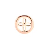 Lucardi Dames Stalen roseplated slider open bloem - Hanger - Staal - Rosékleurig