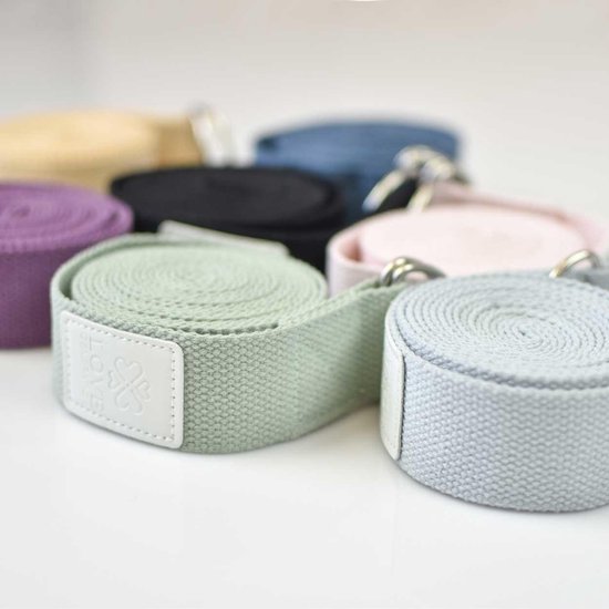 Katoenen Yoga Riem - Brilliant Blue - Blauw - 250 cm — afbeelding 2