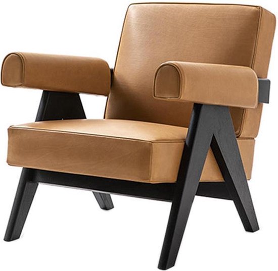 Medina fauteuil - Modern - Fluweel/Hout - Beige